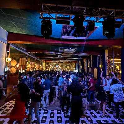 A view of the packed floor during one of my weekend residencies. My goal is to create a space where people can let loose and just dance, driven by a seamless flow of music.