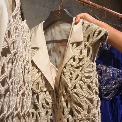Cords knotted into sculptural surfaces, resting against silken bases. Here in my studio, you can see, touch, and feel how memory translates into texture for the 'Cord Memory' collection.