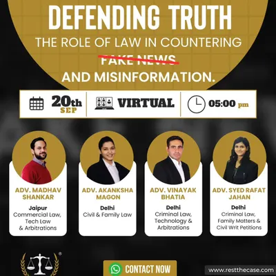 I was excited to join this distinguished panel to discuss the role of law in countering fake news and misinformation. It was an insightful conversation on how legal frameworks can be used to defend the truth in our digital world.
