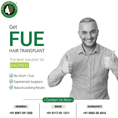FUE hair transplant is the best solution for baldness. This graphic highlights the key benefits: no stitch or scar, performed by experienced surgeons, and delivering natural-looking results to help you regain your confidence.