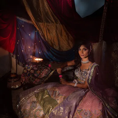 I truly enjoyed creating this look for our Heeramandi-inspired photoshoot. The mood, the lighting, and the styling all came together beautifully.
