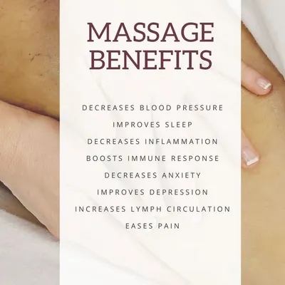 Here are some of the many health benefits of massage therapy. From decreasing anxiety and pain to improving sleep, it helps your whole body.