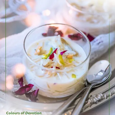 Celebrating the first day of Navratri with a pure white dessert. This creamy kheer embodies the spirit of peace and new beginnings for your festive gathering.