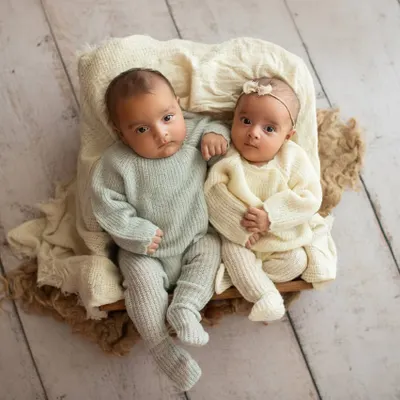 How adorable are these two bubs? This is one of my favorite shots of them awake and looking right at the camera, showing off their individual personalities already.