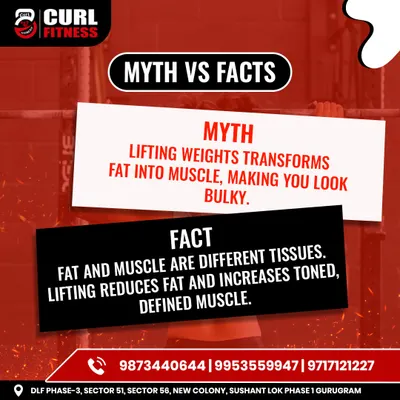 Myth: Lifting weights makes you bulky. Fact: It reduces fat and builds toned, defined muscle. I help clients, especially women, understand this to achieve a lean physique.