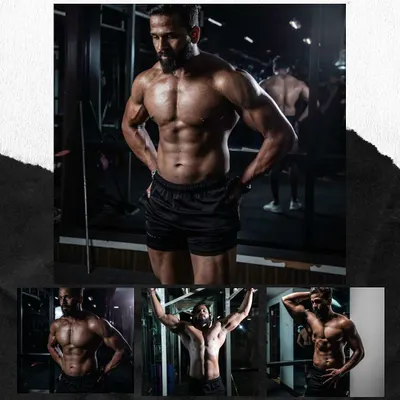 This is a collage of my physique, a testament to the power of a strong mindset and relentless bodybuilding training.