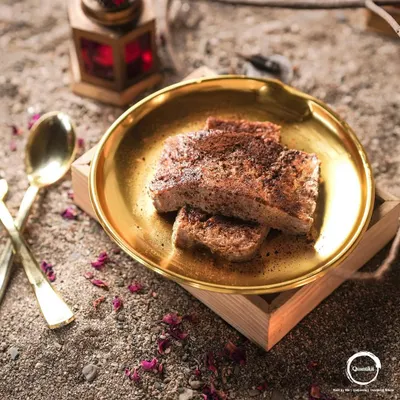 My unique Coffee Crème Shahi Tukda. I've given the classic royal dessert a modern twist by infusing it with the rich flavor of coffee. It's the perfect dessert for those who love a hint of bitterness with their sweet.