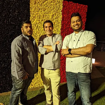 The men behind the magic. Co-founders Chris and our chefs after successfully catering two major consulate events on the same day: the Belgian King's Day for 750 people and a Swiss wine pairing dinner.