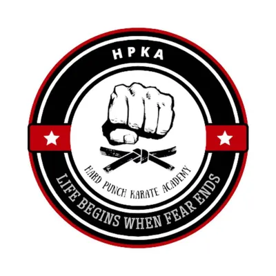 Our new logo for the Hard Punch Karate Academy. It represents our core values: strength, spirit, and the belief that life begins when fear ends.