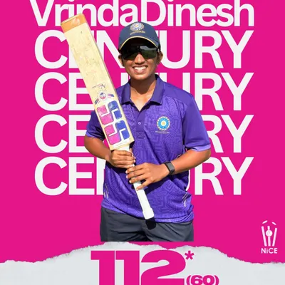 A blistering century by Vrinda Dinesh in a 50-over match at a strike rate of 186.6. This is the kind of explosive batting that gets selectors' attention, and we help our players develop this modern game.