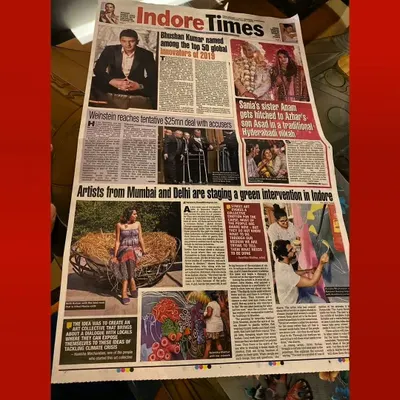 Throwback to the time I was on the front page of the Indore Times for a green art intervention project. It's an amazing feeling when your work and its message get recognized.