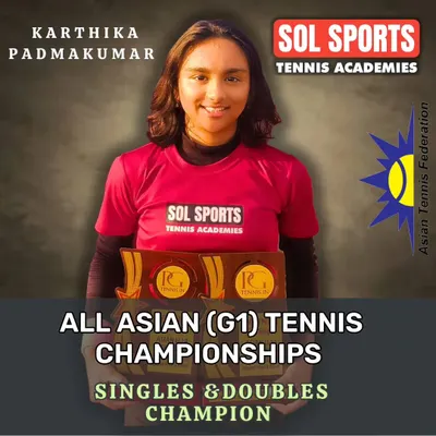 A crowning achievement for our trainee Karthika Padmakumar. Winning back to back singles and doubles titles at the Girls U14 Asian Tennis Championships Grade 1 event showcases her dominance at the continental level.