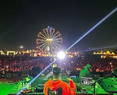 There's nothing like the energy of a festival crowd. This shot is from my set for Riar Saab at Zomaland in Pune, where I had the amazing opportunity to play for thousands of people under the lights of the main stage.