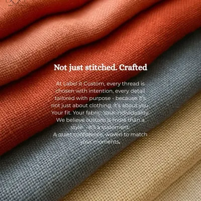 It all begins with the fabric. This image shows a selection of the high-quality materials I use, from rich wools to breathable linens. I believe that a great garment is not just stitched, it's crafted with intention, starting with the perfect thread.