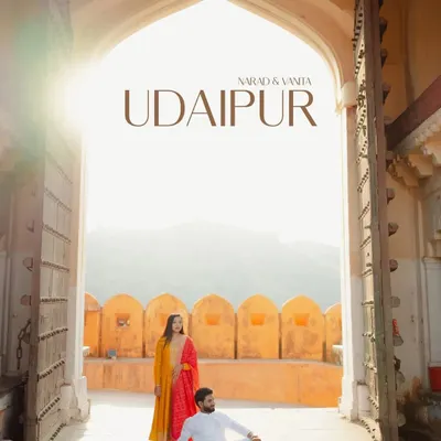 A truly royal moment captured in Udaipur. I love using grand architecture and beautiful light to create powerful, magazine-worthy shots like this one for Narad and Vanita. This is what a destination pre-wedding shoot is all about.