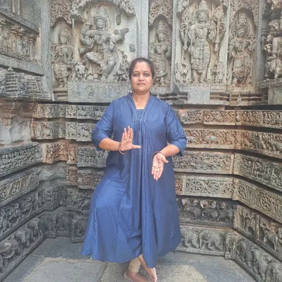 Striking a dance pose at the Somanathapura temple. For me, these heritage sites are not just monuments, they are living spaces that are deeply connected to my art form.