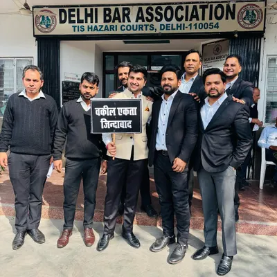 Standing for "Vakil Ekta Zindabad" (Lawyer Unity Long Live) outside the Delhi Bar Association. Unity is our strength in the legal fraternity.
