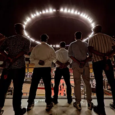 Team FCI overlooking the arena at the 7th MMA INDIA Nationals 2024. We came prepared to make a statement.
