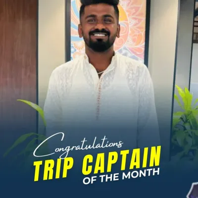 We're proud to congratulate one of our star Trip Captains of the Month. Our captains are the heart of our trips, ensuring everyone is safe, happy, and having a great time.