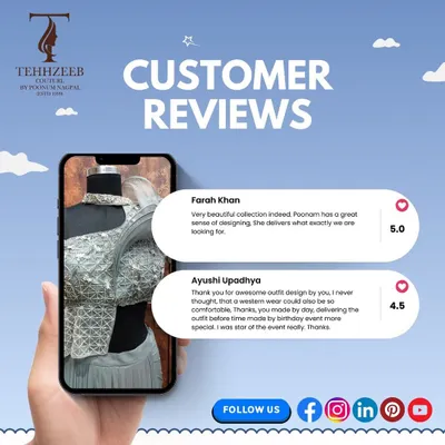 I'm so grateful for the love my clients show for my designs. Here are a few glowing reviews from happy customers who found their perfect outfit at Tehhzeeb and felt like the star of their event.