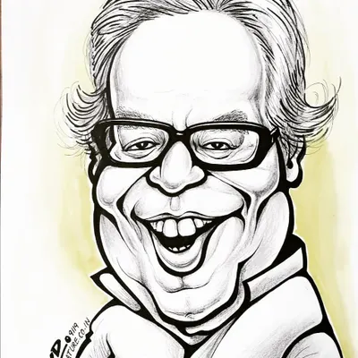 This caricature of P. L. Deshpande, a celebrated Marathi writer and humorist, was displayed at the Maharashtra Triratna Mahotsava in New Delhi.