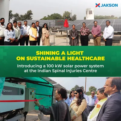 We are shining a light on sustainable healthcare with the installation of a 100 kW solar power system at the Indian Spinal Injuries Centre. This CSR initiative will generate clean energy and reduce the hospital's carbon footprint.