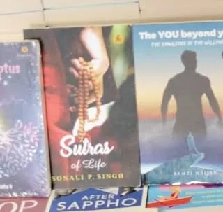My book, "Sutras of Life," spotted at Bahrisons Booksellers in Gurgaon. It is a collection of life lessons and spiritual insights designed to guide you on your journey.