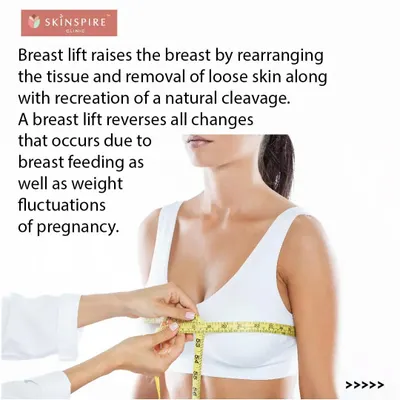 A breast lift is designed to reverse the effects of gravity, breastfeeding, and weight changes. The procedure works by raising the breast tissue and removing loose skin to restore a more youthful position and a natural cleavage.