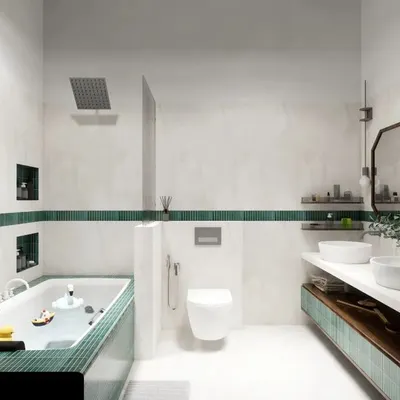 A 3D render of a bespoke bathroom I designed for young siblings. The goal was to balance playfulness with elegance, so I used trendy green kit-kat tiles for a dash of fun, paired with clean lines and modern fixtures for a sophisticated finish.