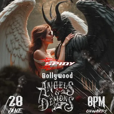 This poster is from my 'Angels & Demons' theme party. I love creating a unique atmosphere where the music and the theme come together for a massive night.