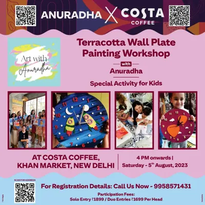 New workshop alert. Join me for a fun terracotta wall plate and clock painting workshop. It's a great way to create something beautiful for your home.