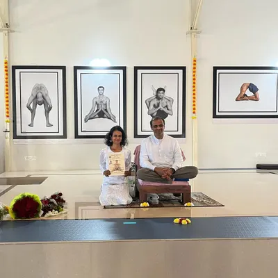 I offer countless thanks, Shata Koti Namaskaram, to my Guruji for his blessings. It is a coveted privilege to receive his authorization to spread the practice of the age old Ashtanga yoga parampara.