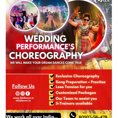 We make your dream wedding dances come true. This graphic outlines our wedding performance choreography services, which include exclusive routines, song preparation, and a team of trainers to assist you for your big day.