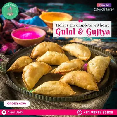 Holi is incomplete without the taste of traditional Gujiya. Order these perfectly fried, sweet-filled pastries to share with your family and friends.