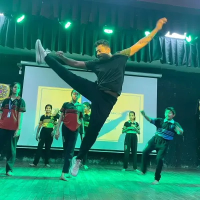 A dynamic leap captured during a performance. I believe in demonstrating the athleticism and dedication that high-level dance requires.