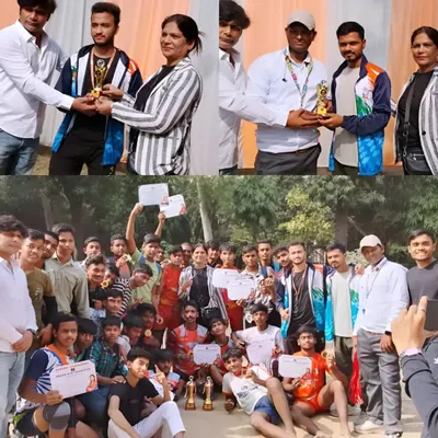 A collage capturing the winning moments of our junior team. From receiving the first-place trophy to the team's ecstatic celebration, this shows the result of their excellent performance and hard work.