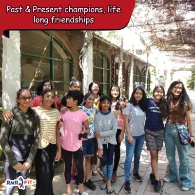 Past and present champions, lifelong friendships. This photo of our gymnasts enjoying time together outside the gym shows the strong, supportive community we've built over the years.