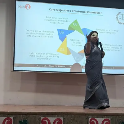 During a POSH workshop at Mount Olympus School, I explained the core objectives of an Internal Committee. The goal is to empower the IC to not only address complaints but also to proactively build a safe and gender-neutral environment.