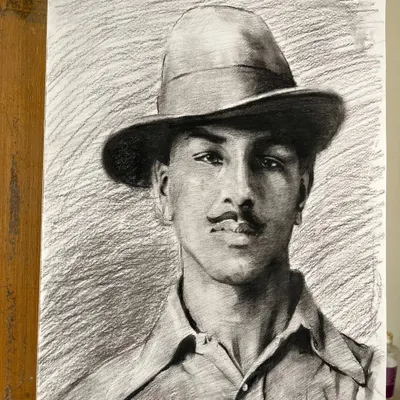 A graphite sketch of Shaheed Sardar Bhagat Singh, created for Independence Day. His determined gaze is a powerful reminder of the sacrifices made for our freedom. Jai Hind!