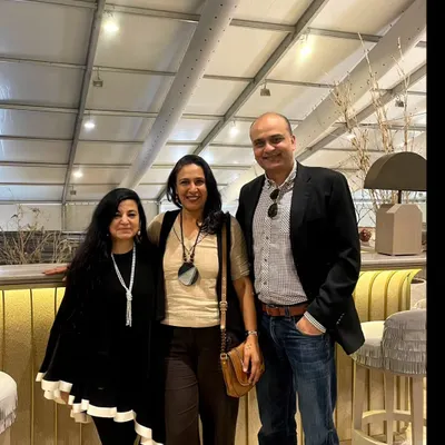 Our founders, Parul and Vineet Agarwal, at India Design 2024. We believe in staying connected with the design community to continuously bring fresh, innovative ideas to our clients' projects.