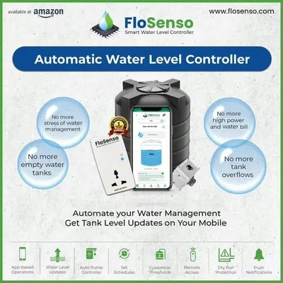 This is our promise: no more stress, no more empty tanks, no more overflows, and no more high bills. This infographic breaks down how our automatic water level controller automates your water management and delivers updates directly to your mobile.