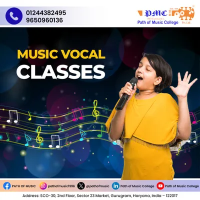 Unleash the power of your voice with our music vocal classes. We provide expert guidance on technique, breath control, and performance skills for aspiring singers of all ages.