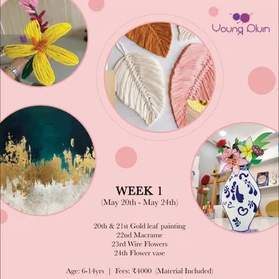Week 1 was all about texture and form. We explored elegant gold leaf painting, learned the art of macrame, crafted wire flowers, and decorated our own flower vases.