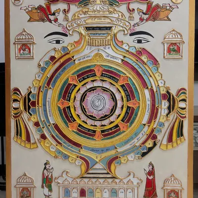 The completed "Siddha Chakra," a sacred Jain yantra symbolizing the path to spiritual enlightenment. May its divine energy bring peace, wisdom, and harmony to all.