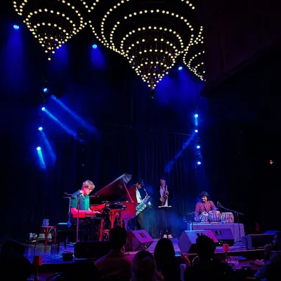 A beautiful shot of an Elijah Fox performance I curated in Delhi. The event featured a solo piano set, a collaboration with a tabla legend, and a final quartet jam, showcasing a journey through different musical formats in one evening.
