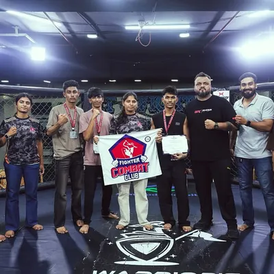 The team after a successful weekend at the Warrior Dream Series. We stand together, win or lose, as a family. This is the spirit of Fighter Combat Club.