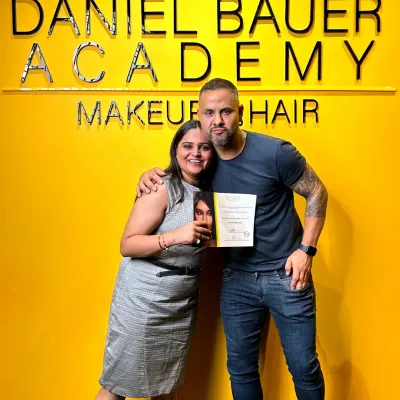 I am so grateful for my journey and the mentors who guided me. Being certified by the Daniel Bauer Academy is a testament to my commitment to the art of makeup and hair.