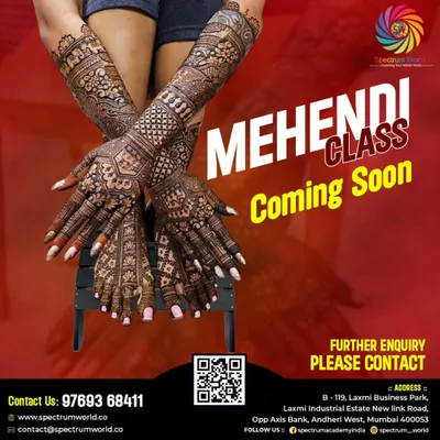 We are excited to announce that Mehendi classes are coming soon. This traditional art of henna application is a beautiful skill to learn, and our upcoming workshops will guide you through creating intricate designs.