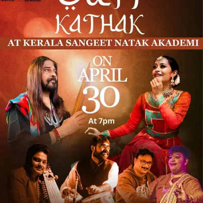 The announcement for my Sufi Kathak performance in Kerala, featuring the full ensemble of musicians who collaborated to create a magical evening.
