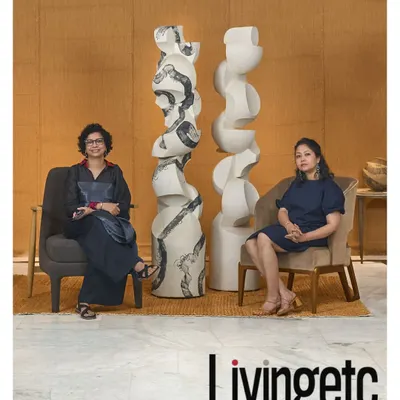 Our founders, Amrita Guha and Joya Nandurikar, featured in Livingetc India. The feature highlights our philosophy of integrating art as an anchor in our designs, as exemplified by the 'Totem' sculpture.